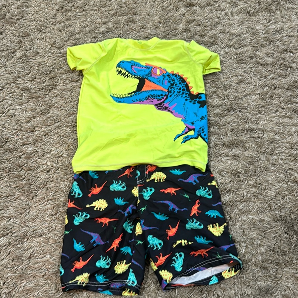 Carters Boys swim trunks and shirt size 14 used a few times